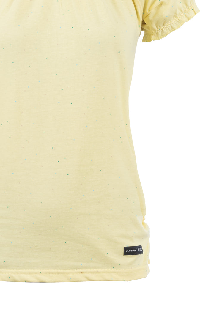 SOQUESTO Damen Carmenshirt gepunktet