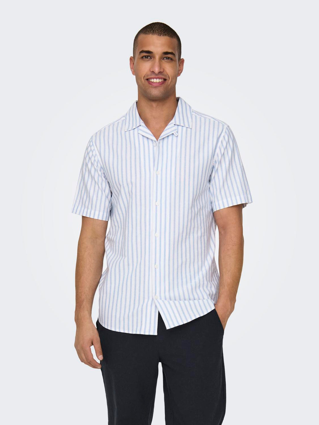 ONLY Herren Oxford Hemd Kurzarm