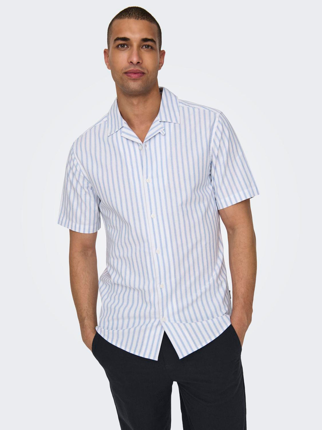 ONLY Herren Oxford Hemd Kurzarm