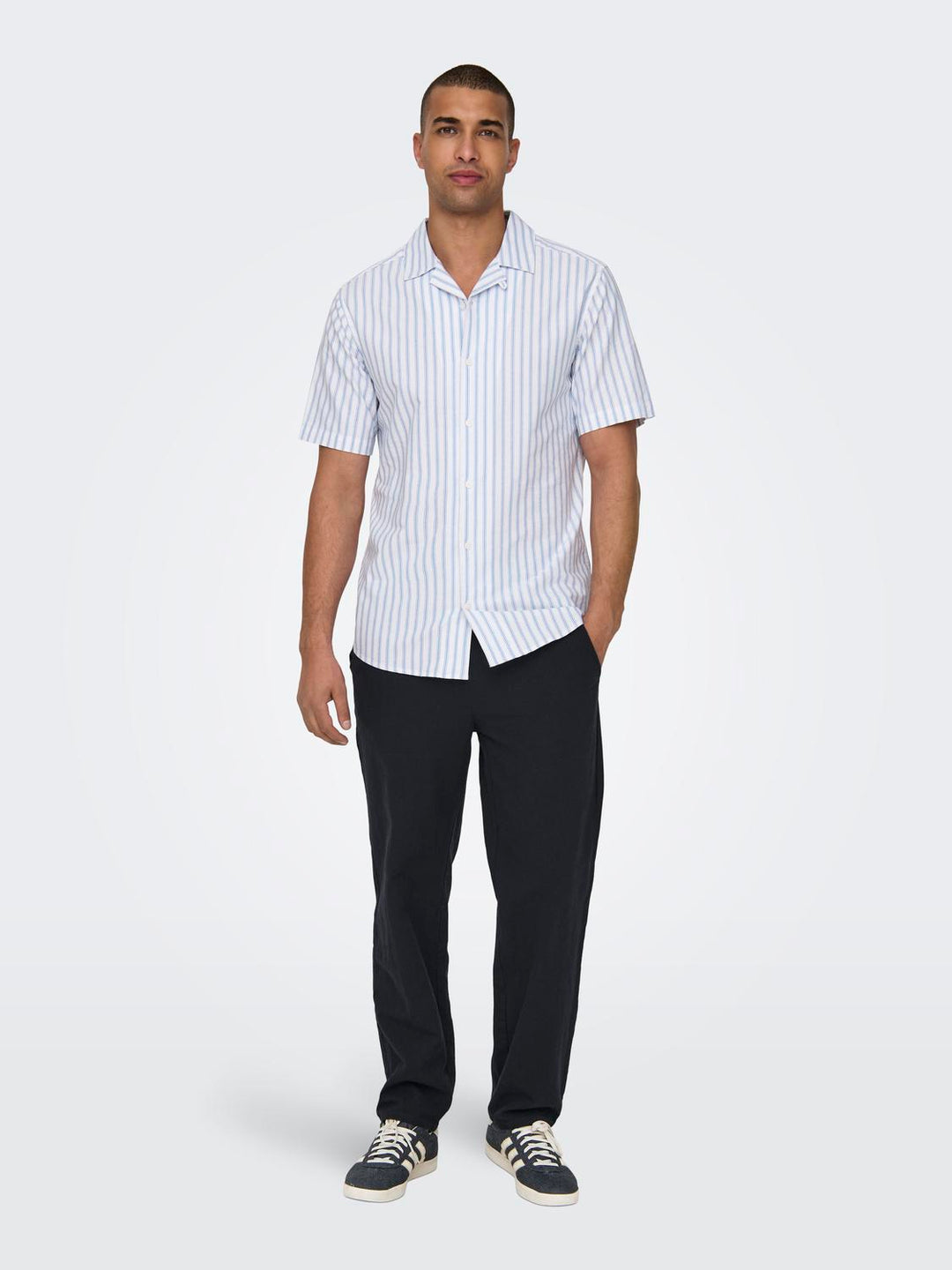 ONLY Herren Oxford Hemd Kurzarm