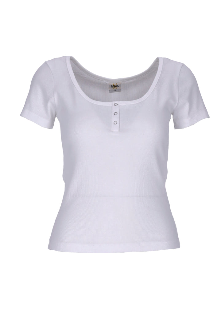 TARA M Damen T-Shirt gerippt