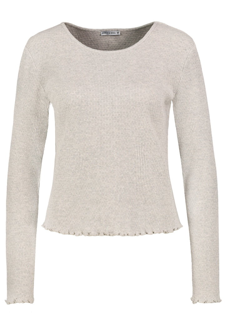 DOB Langarm Shirt Damen Rundhals