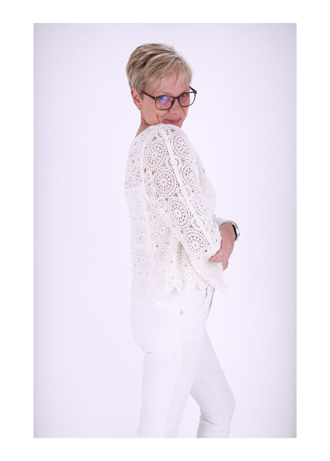 Splash of Color Häkelshirt Damen