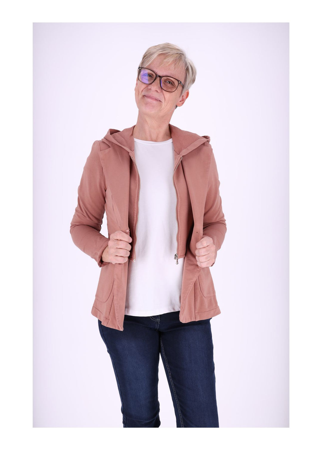 Splash of Color Sweat-Blazer mit Kapuze