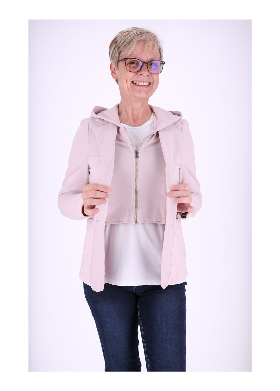 Splash of Color Sweat-Blazer mit Kapuze
