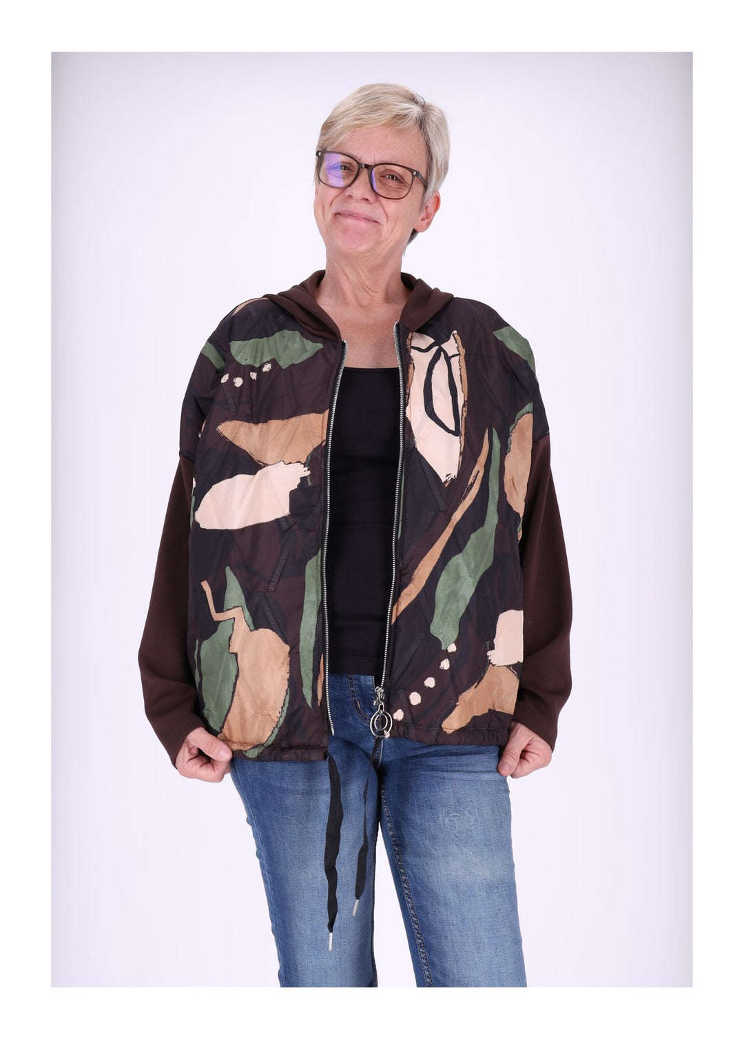 Gesteppte Sweatjacke Splash of Color