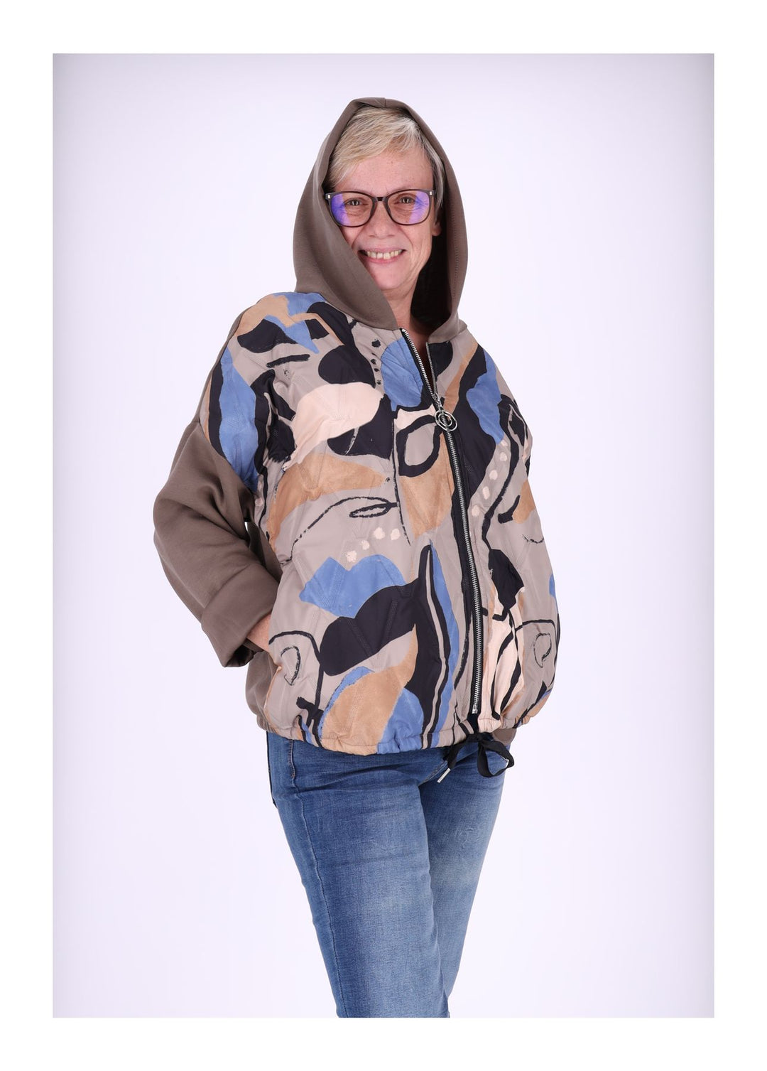 Gesteppte Sweatjacke Splash of Color