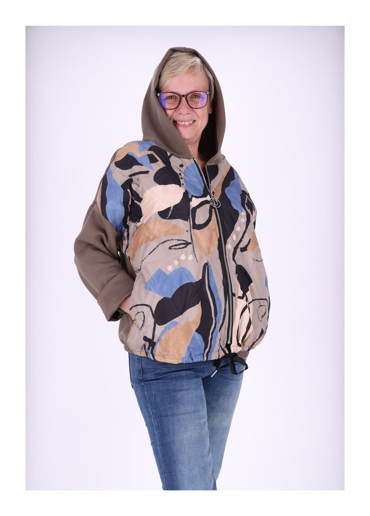 Gesteppte Sweatjacke Splash of Color