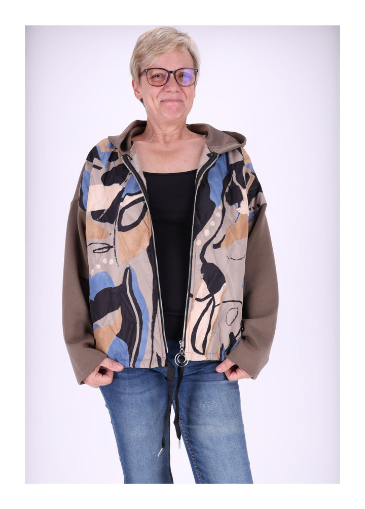 Gesteppte Sweatjacke Splash of Color