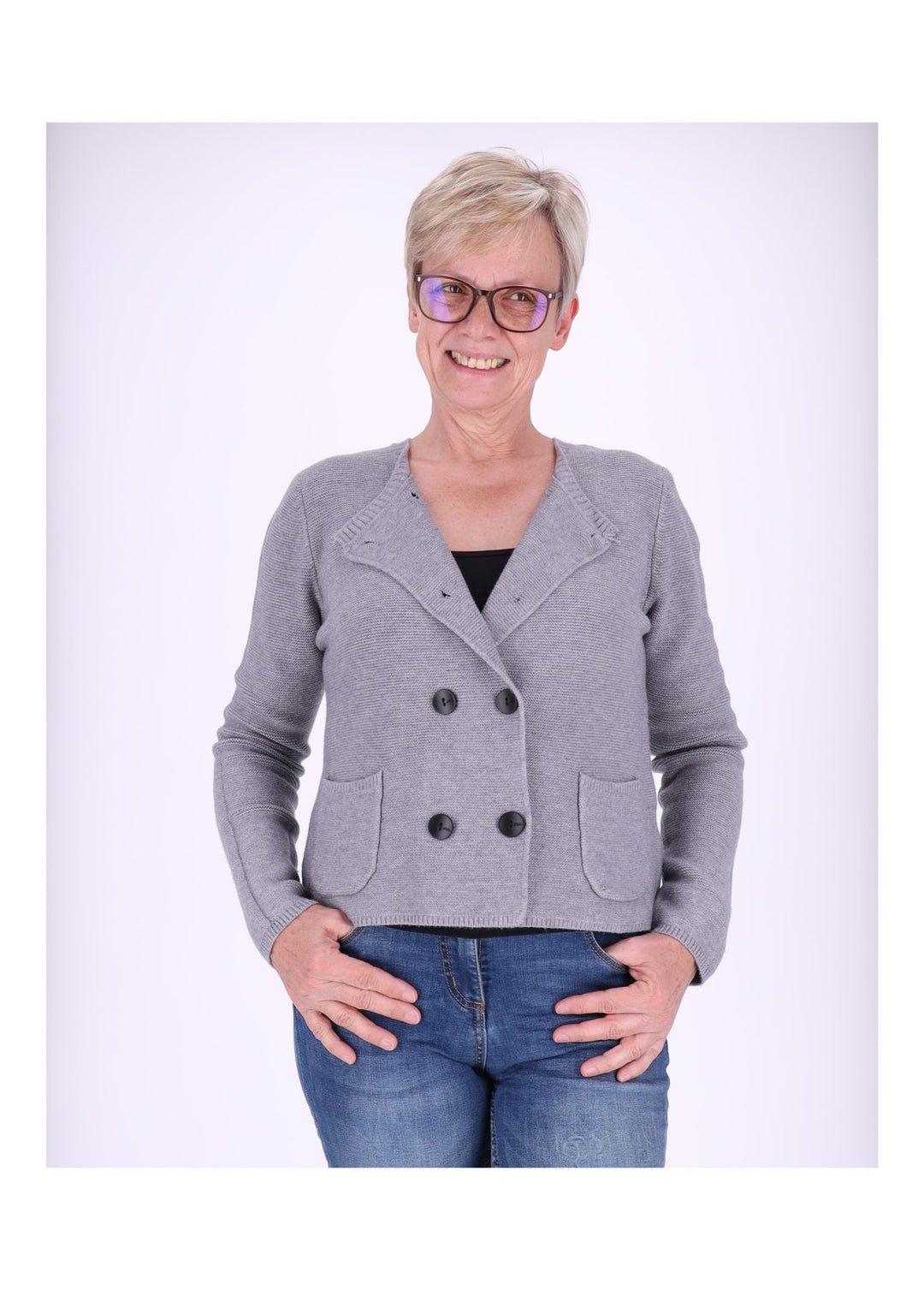Splash of Color Strickjacke Zweireiher Damen