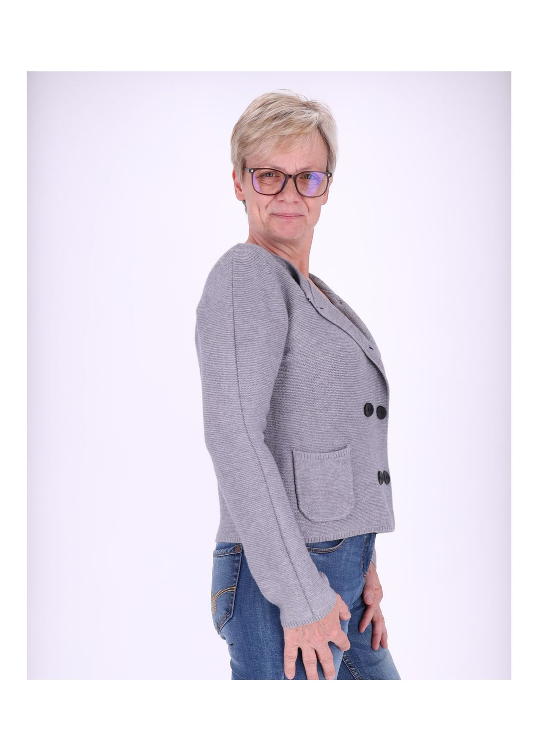 Splash of Color Strickjacke Zweireiher Damen