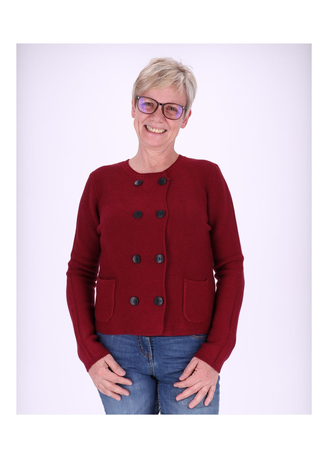 Splash of Color Strickjacke Zweireiher Damen