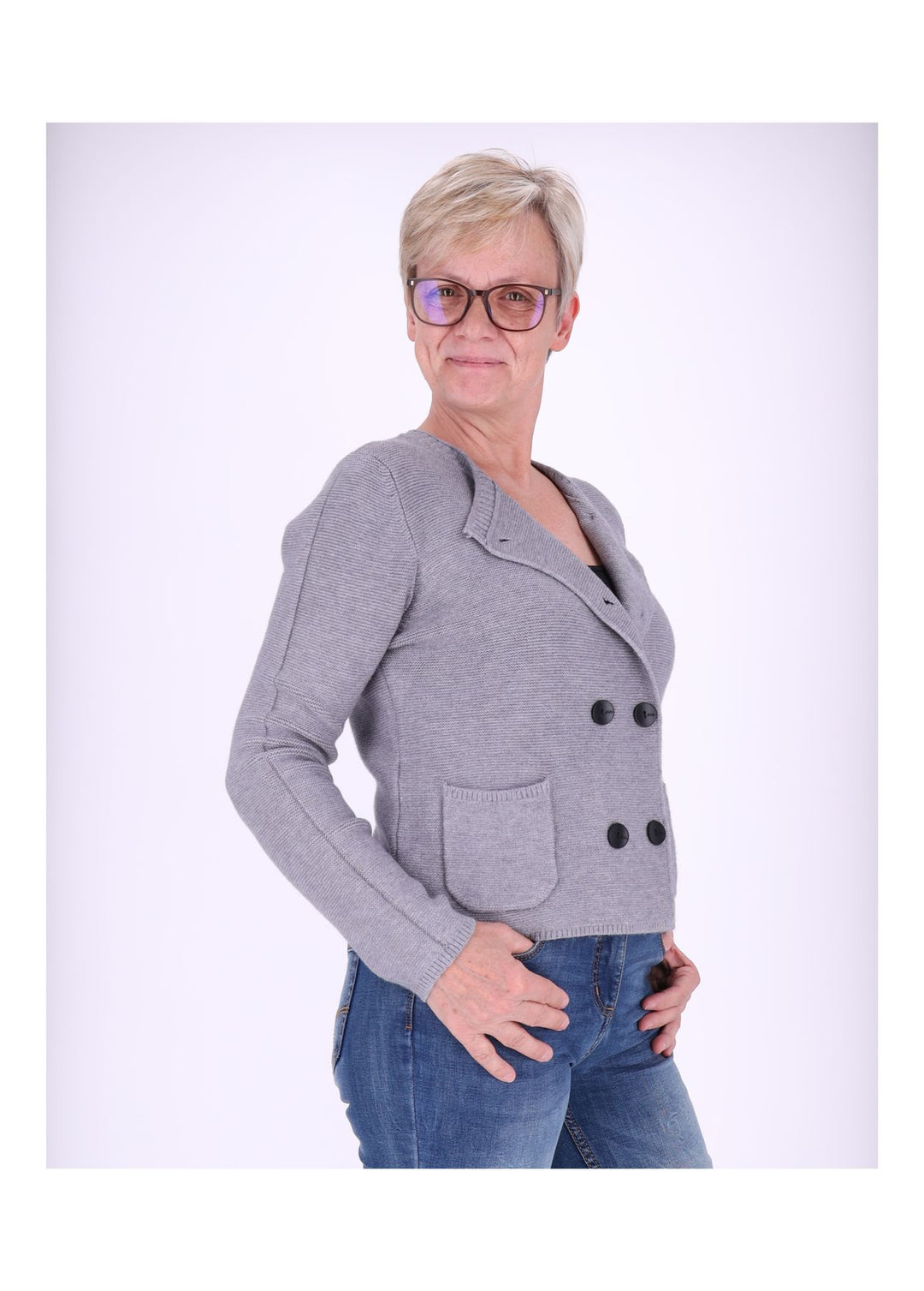 Splash of Color Strickjacke Zweireiher Damen