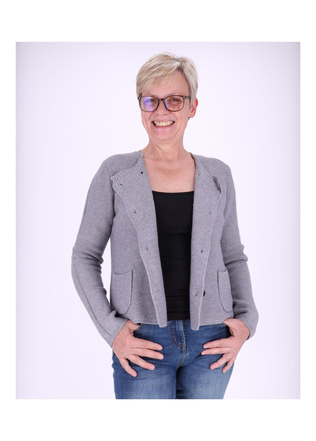 Splash of Color Strickjacke Zweireiher Damen