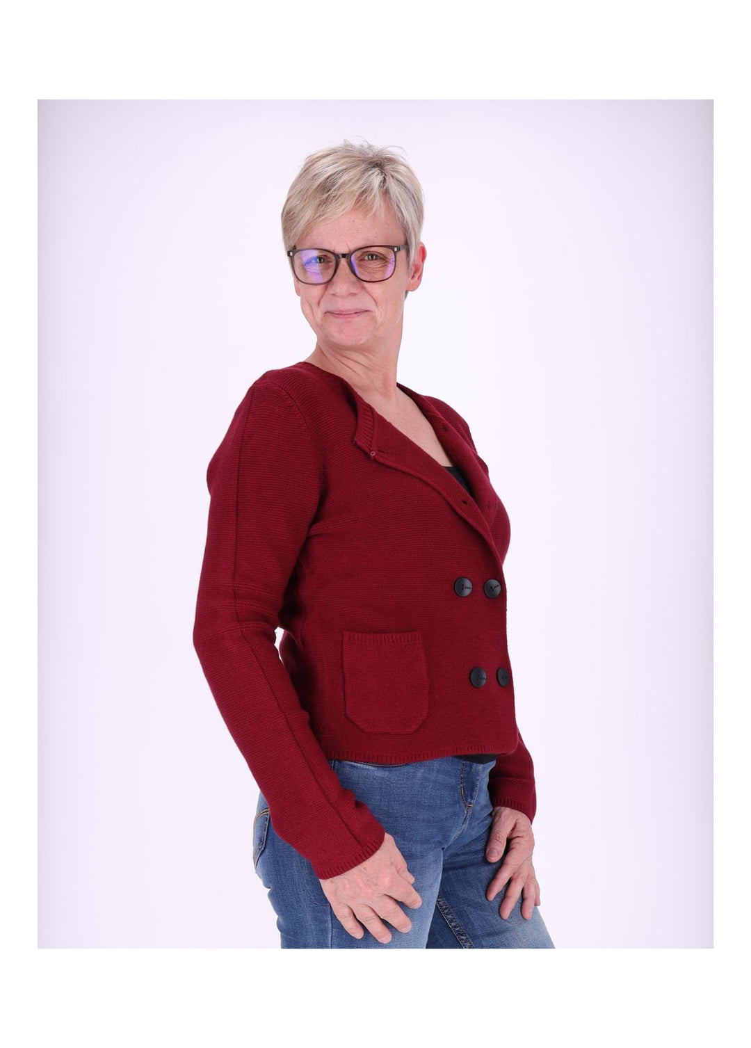 Splash of Color Strickjacke Zweireiher Damen