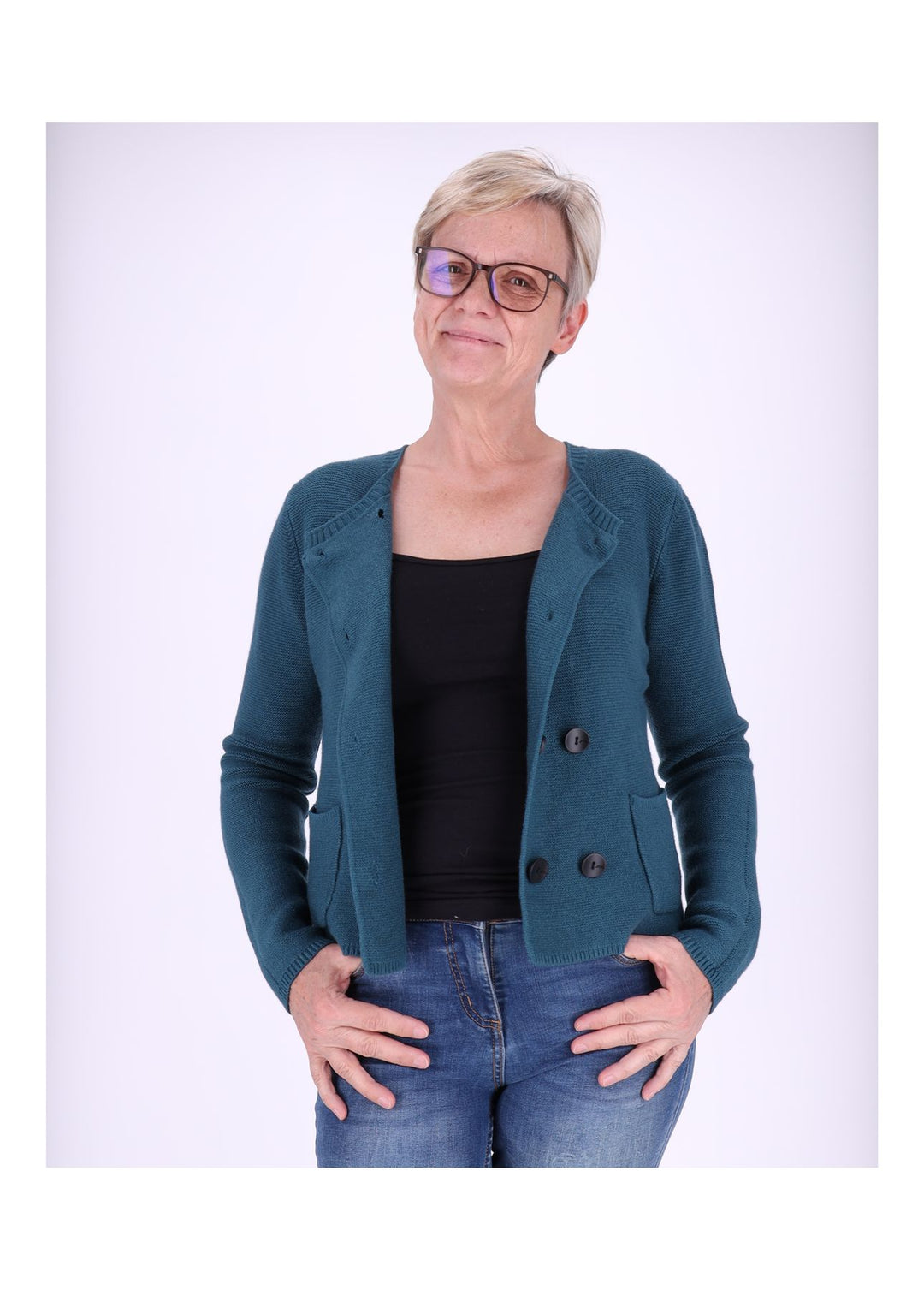 Splash of Color Strickjacke Zweireiher Damen