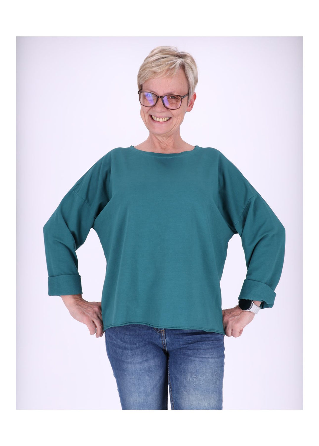 Splash of Color Sweatshirt Damen Raglanärmel