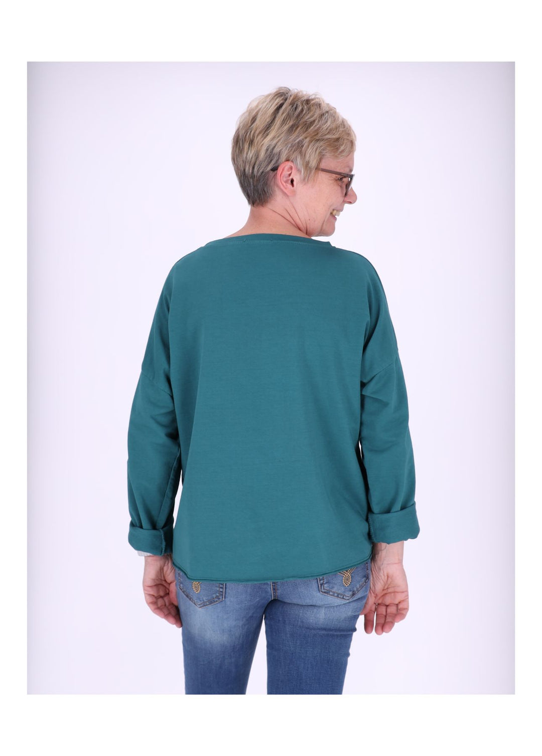 Splash of Color Sweatshirt Damen Raglanärmel