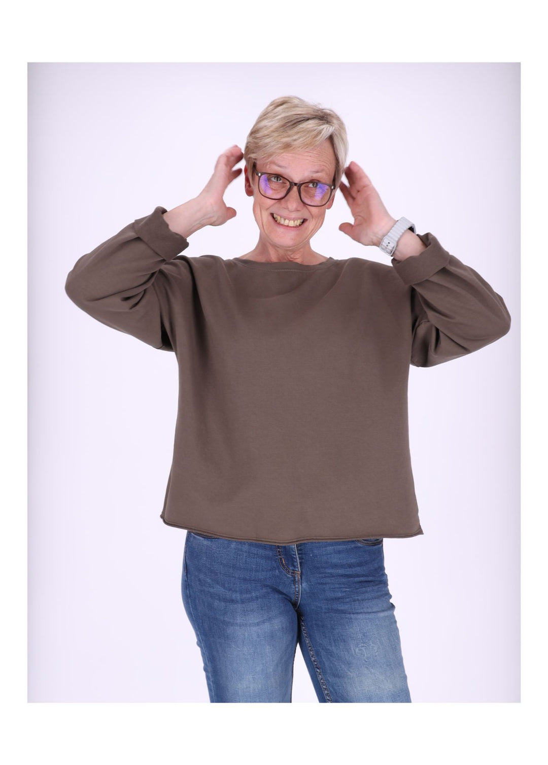 Splash of Color Sweatshirt Damen Raglanärmel