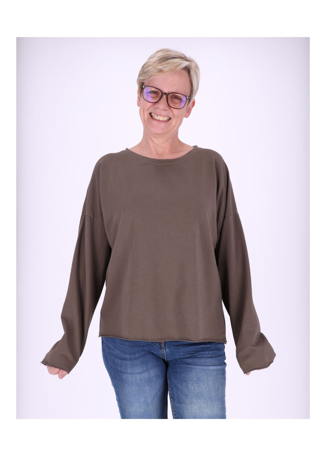Splash of Color Sweatshirt Damen Raglanärmel