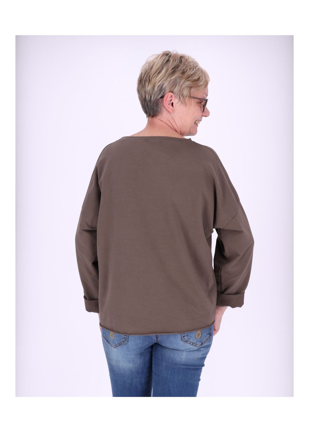 Splash of Color Sweatshirt Damen Raglanärmel