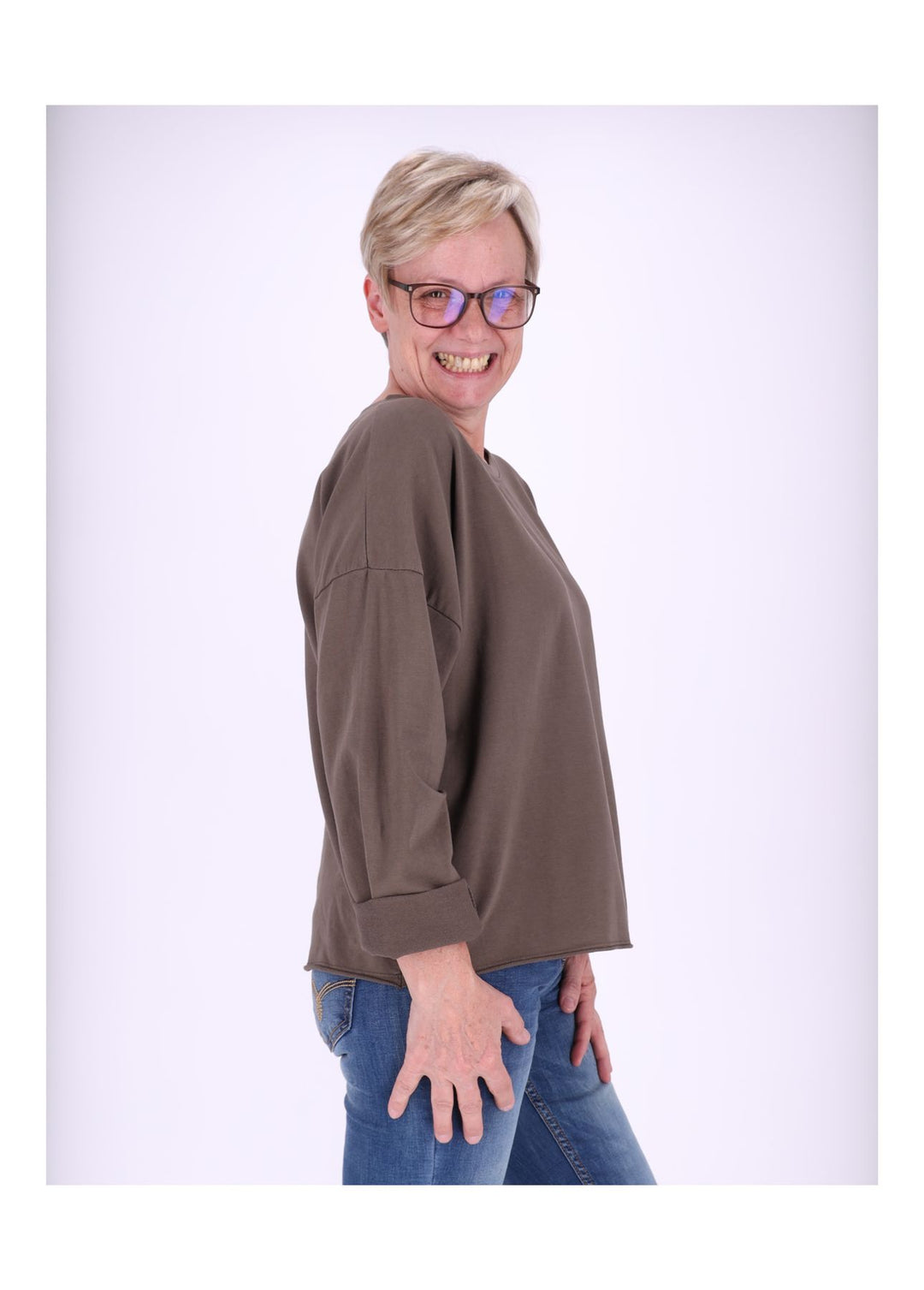 Splash of Color Sweatshirt Damen Raglanärmel