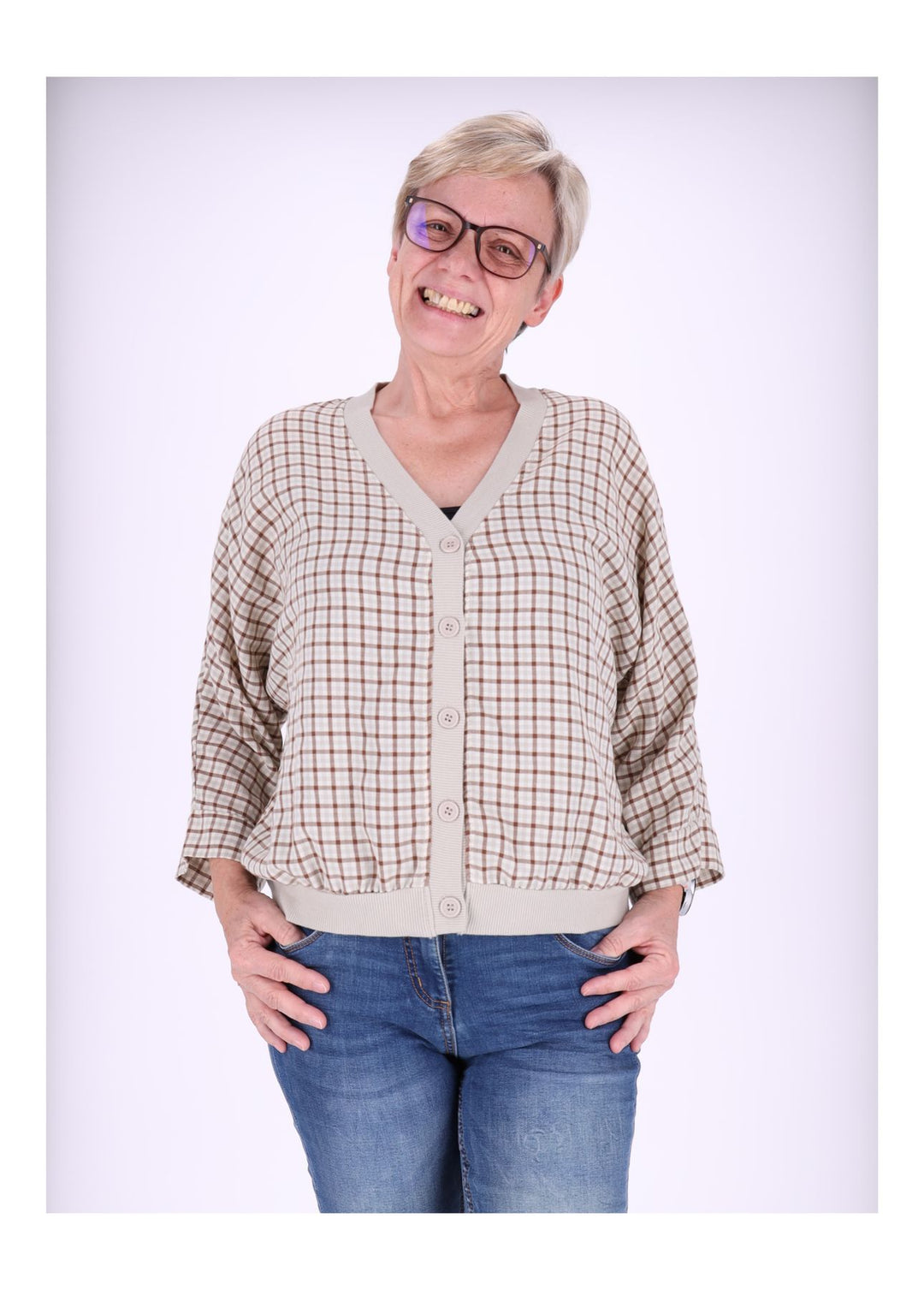 Splash of Color Blousonjacke Damen Karo