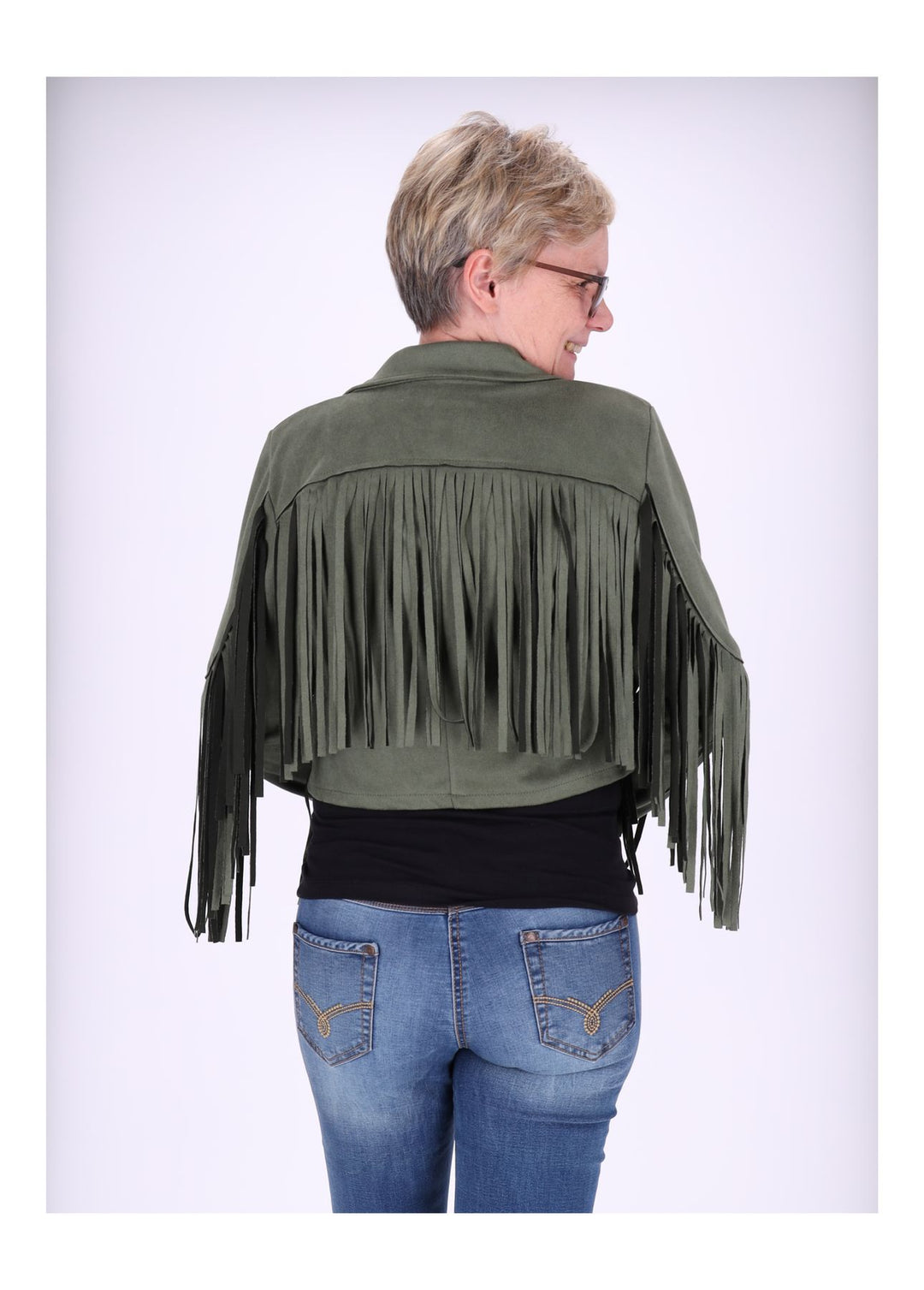 Splash of Color Fakelederjacke Fransen