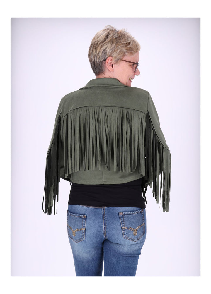 Splash of Color Fakelederjacke Fransen
