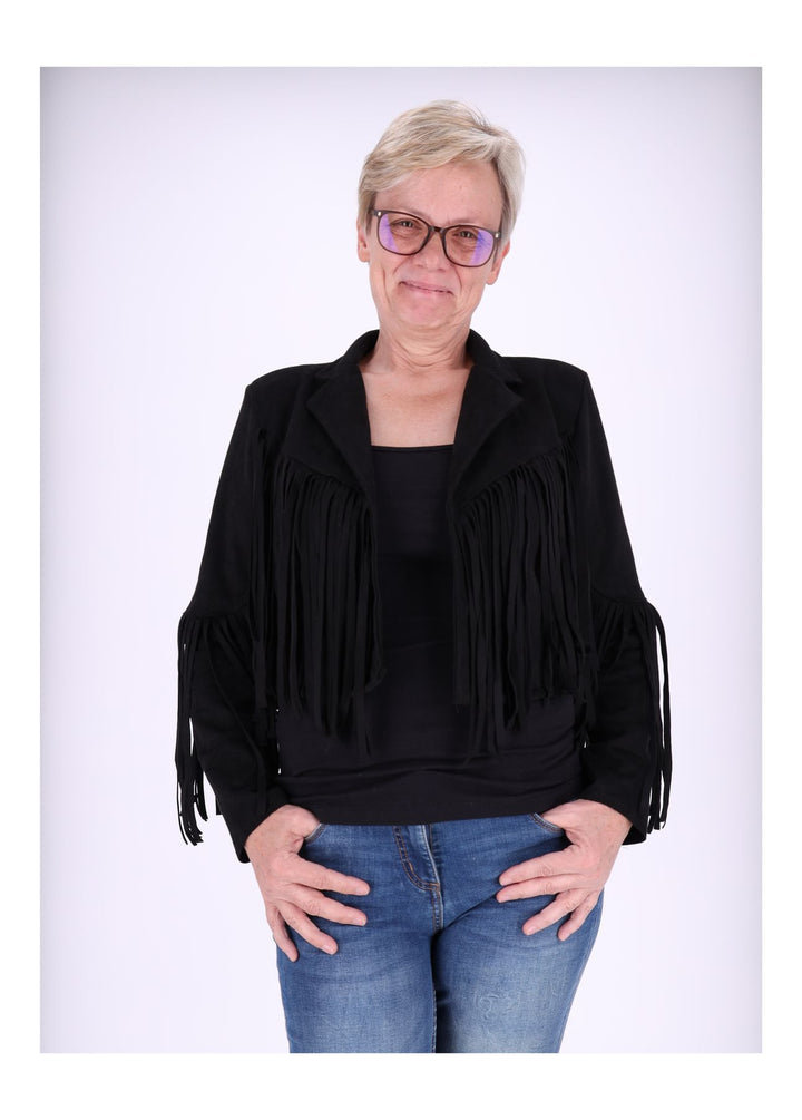 Splash of Color Fakelederjacke Fransen
