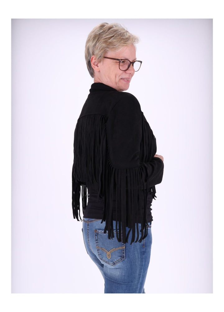 Splash of Color Fakelederjacke Fransen