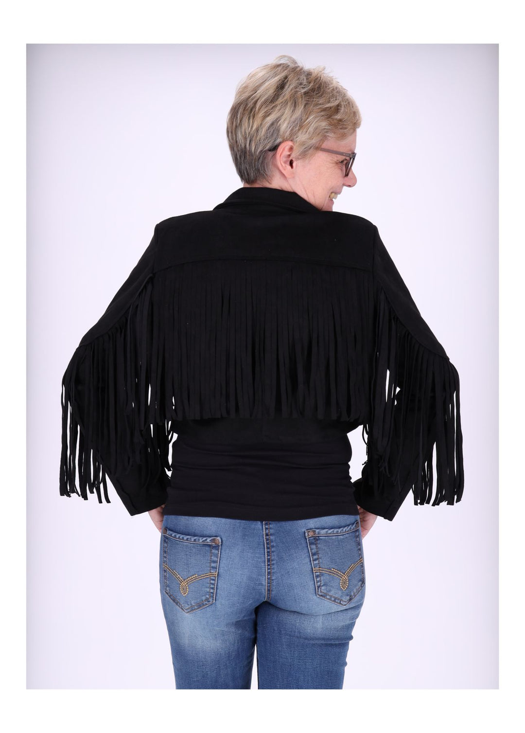 Splash of Color Fakelederjacke Fransen