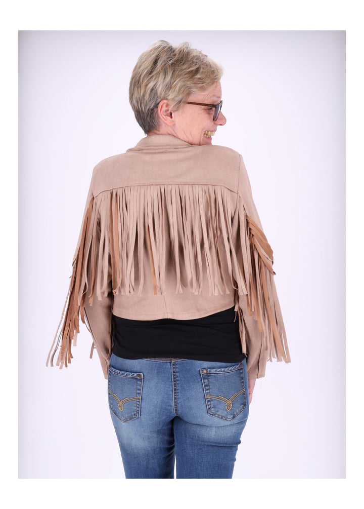 Splash of Color Fakelederjacke Fransen