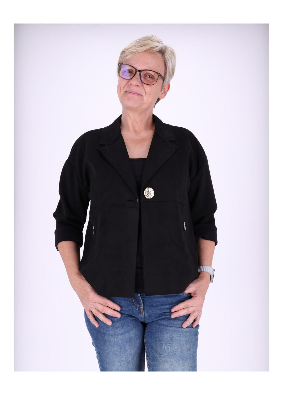 Splash of Color Fakelederjacke Boxy