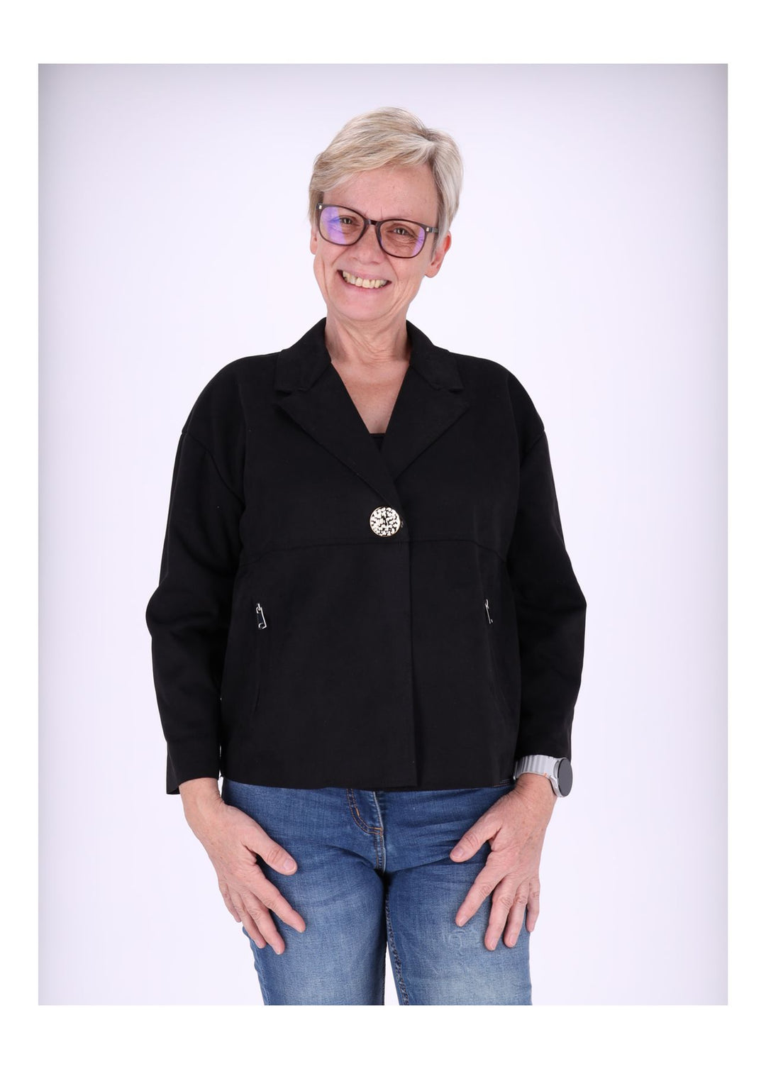 Splash of Color Fakelederjacke Boxy
