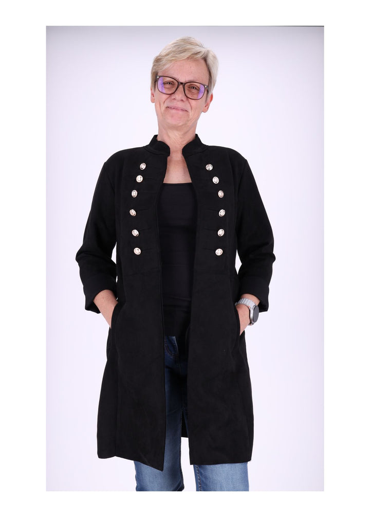 Damen Fakeleder Jacke Military Splash of Color