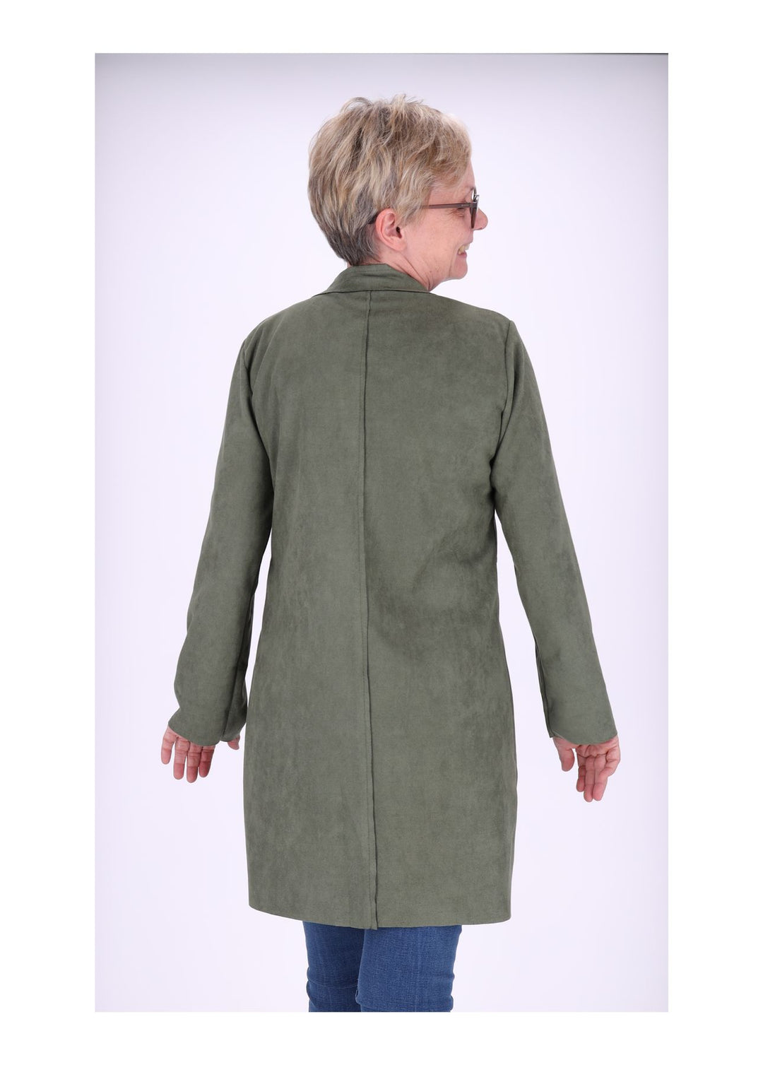 Damen Fakeleder Jacke Military Splash of Color