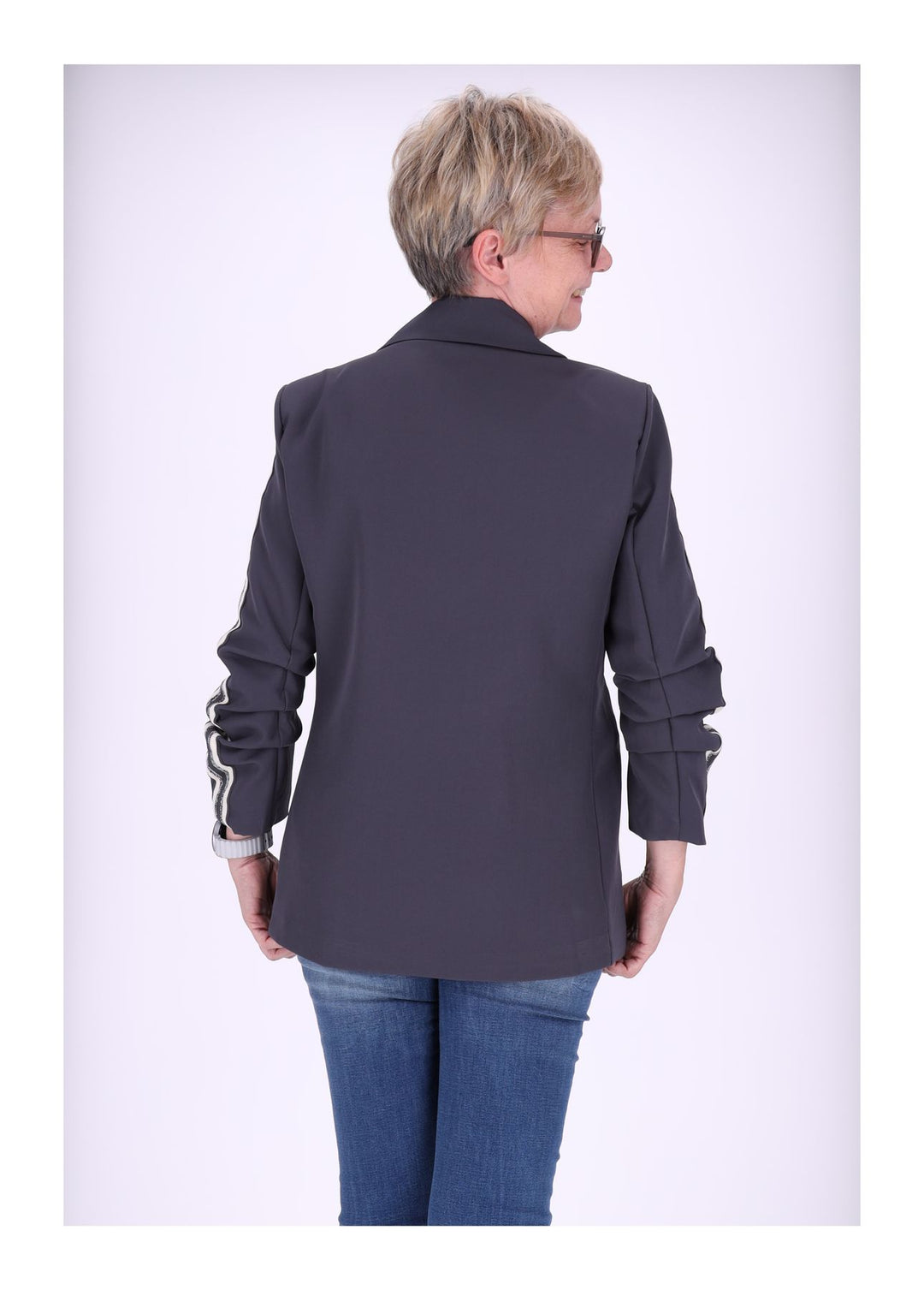 Splash of Color Blazer Damen geraffter Arm