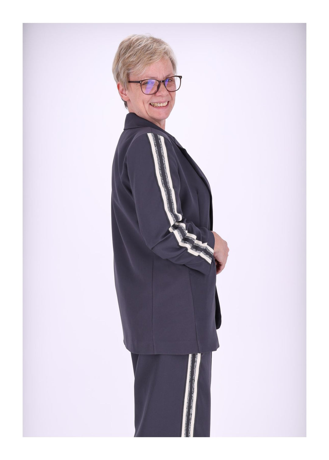 Splash of Color Blazer Damen geraffter Arm
