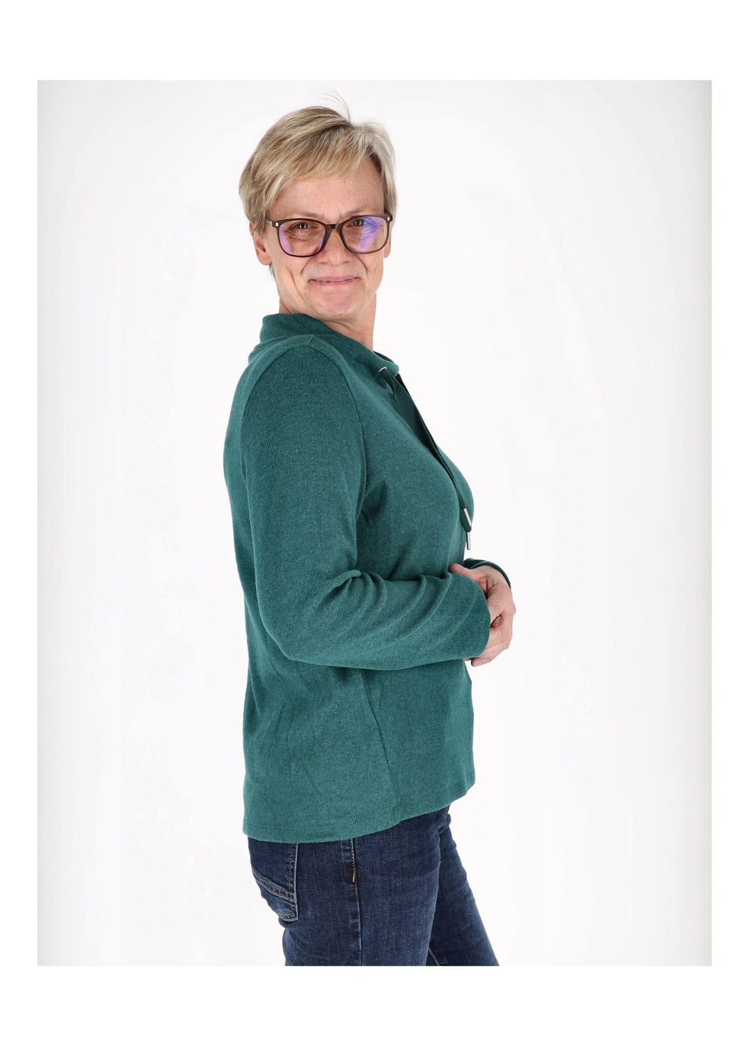 Damen-Shirt mit breitem Kragen