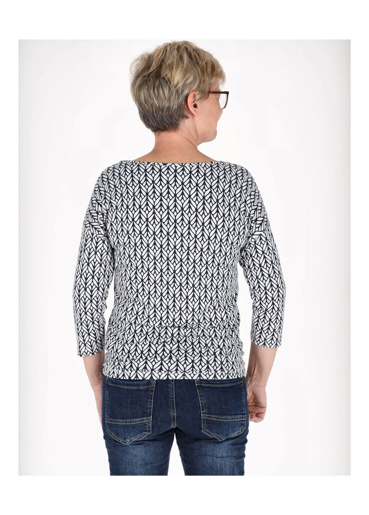 25 Damen-Shirt mit 3/4-Arm Blattprint