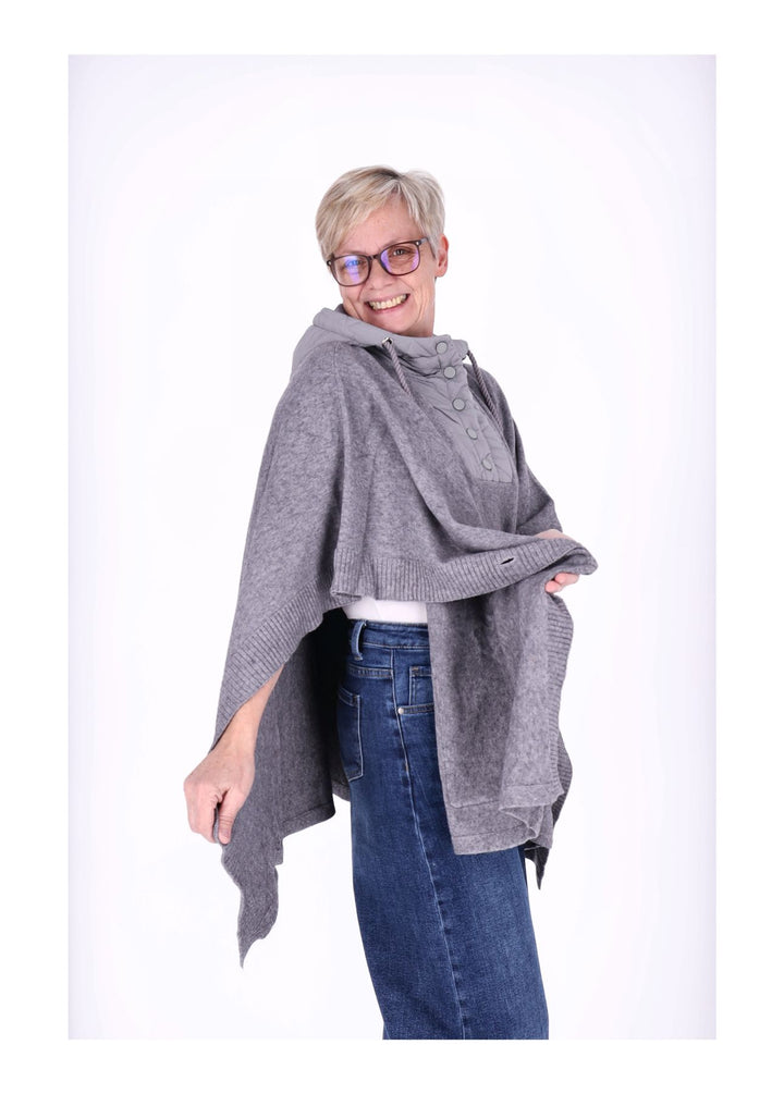 Splash of Color Damen Poncho Materialmix