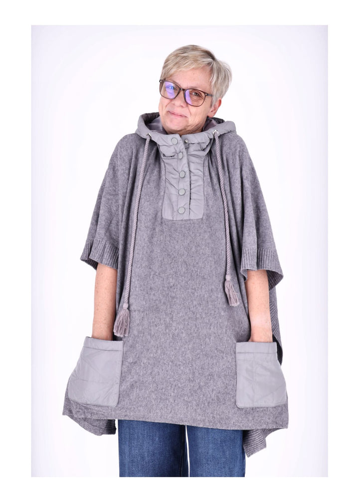 Splash of Color Damen Poncho Materialmix