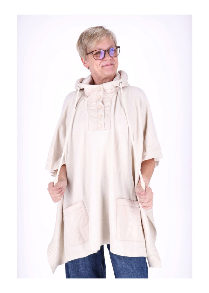 Splash of Color Damen Poncho Materialmix