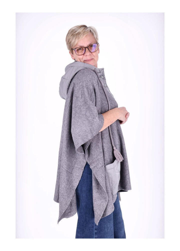 Splash of Color Damen Poncho Materialmix