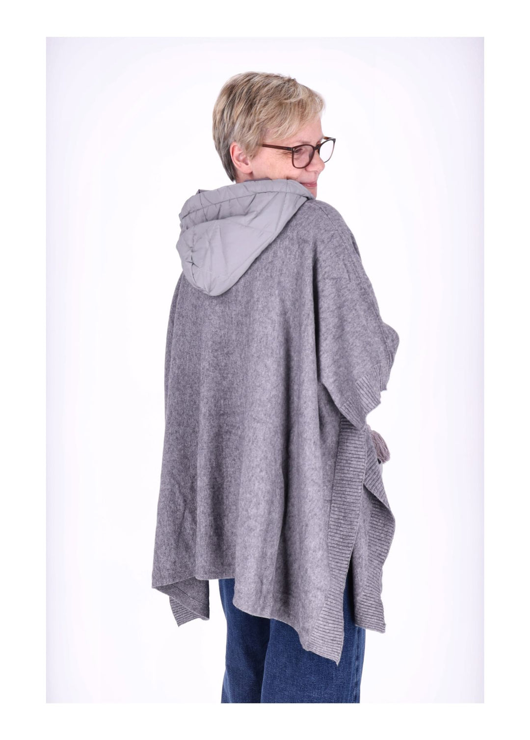 Splash of Color Damen Poncho Materialmix