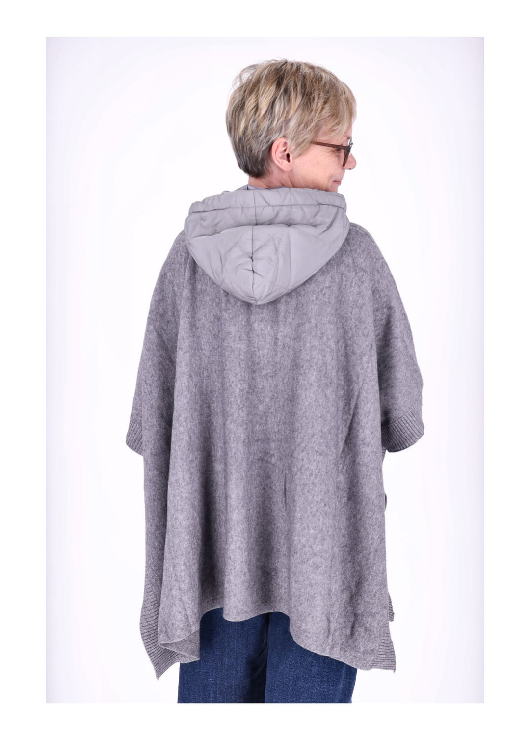 Splash of Color Damen Poncho Materialmix