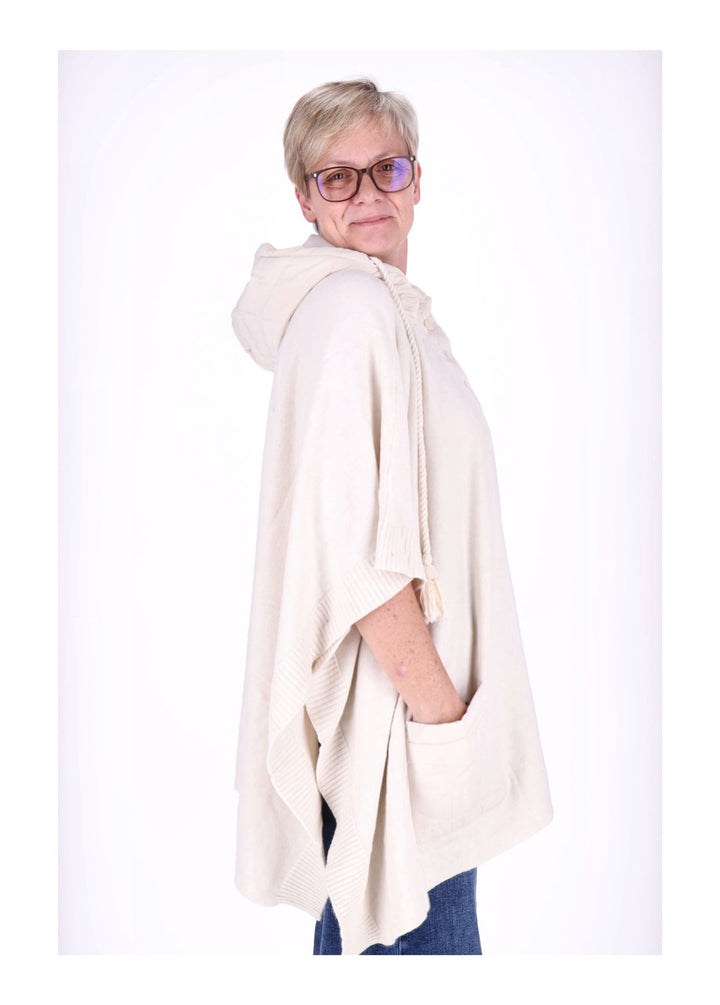 Splash of Color Damen Poncho Materialmix