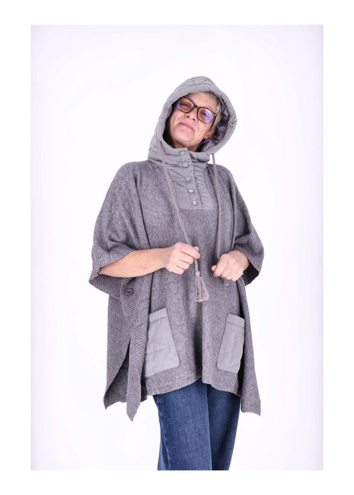 Splash of Color Damen Poncho Materialmix