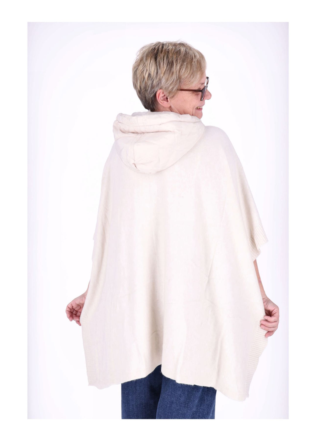 Splash of Color Damen Poncho Materialmix